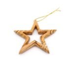 Adorno Estrella de madera de olivo de Belén #OR123