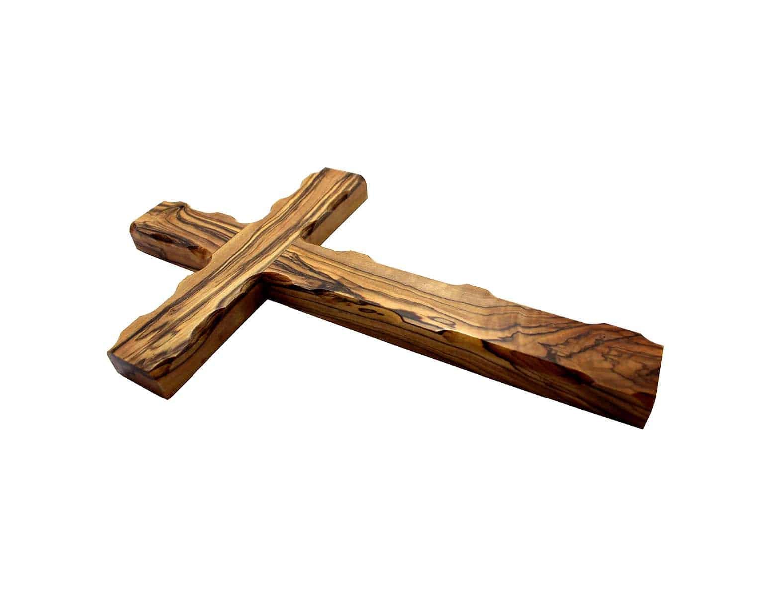 Olive Wood Catholic Cross by Bethlehem Gifts TM 6