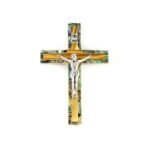 Catholic Olive Wood & Mother Of Pearl Crucifix (12 cm / 4.75'') #CR138