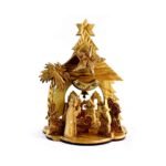 Olive Wood Nativity Grotto Set #NA112