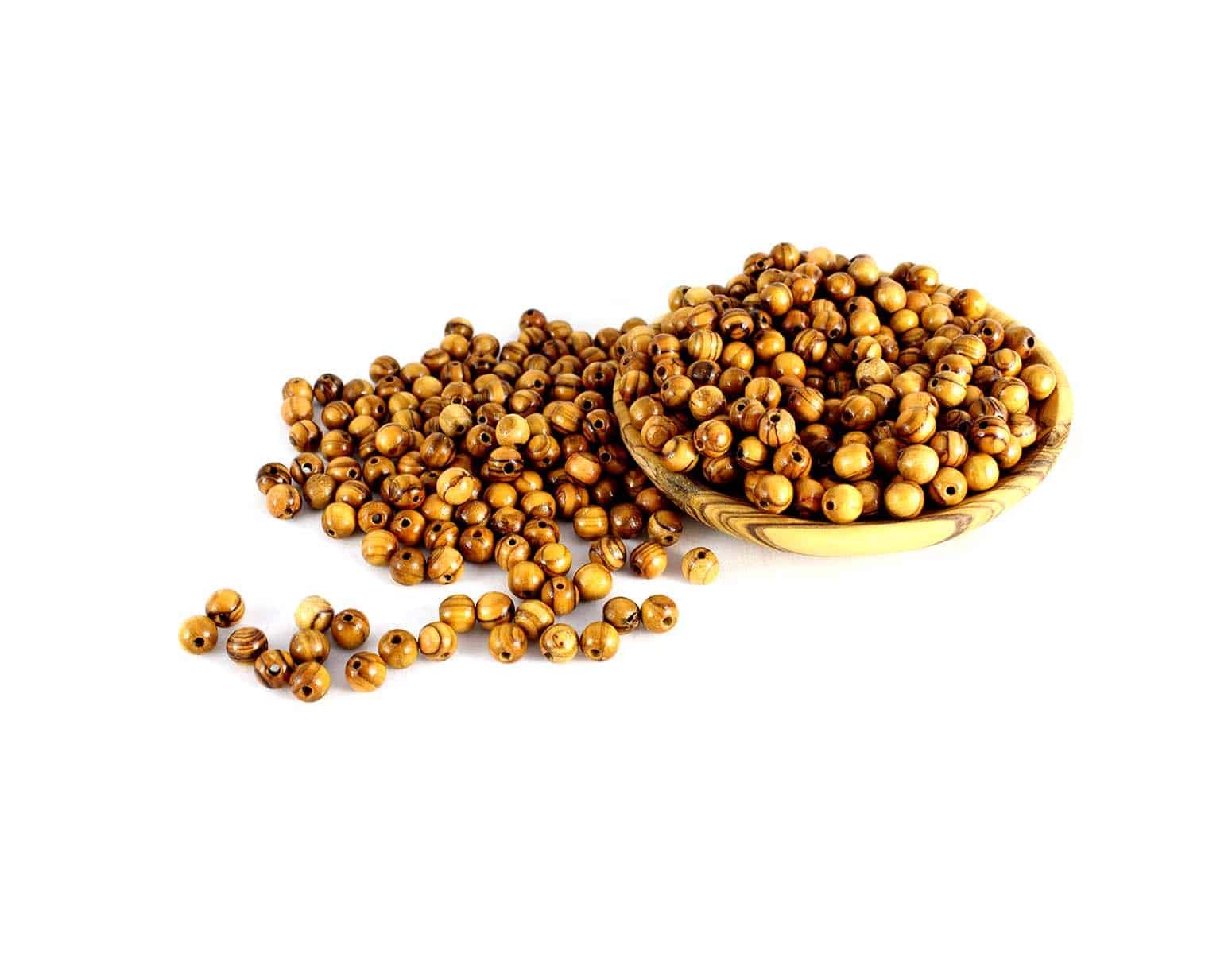 Bulk Rosary Olive Wood Beads, 1000 Round, Holy Land Grown