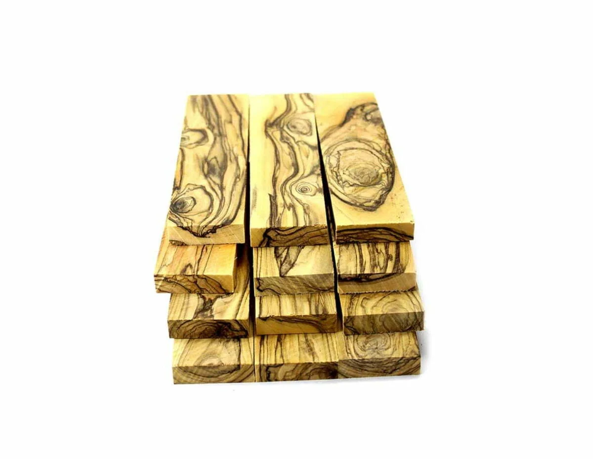 Single Block Olivewood Knife Handle Blanks (0.75" x 1.5" x 6") Three Pairs