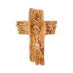 El rostro de Jesucristo Crucifijo Colgante de pared de madera de olivo #CR170