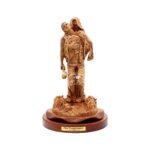 Hand Carved Olive Wood Jesus Forgiving Roman Soldier #FI141