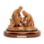 Olive Wood Jesus Washing Disciples' Feet Statue #FI142