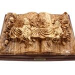 Appendiabiti da parete dell'Ultima Cena in legno d'ulivo fatto a mano #FI148